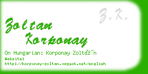 zoltan korponay business card